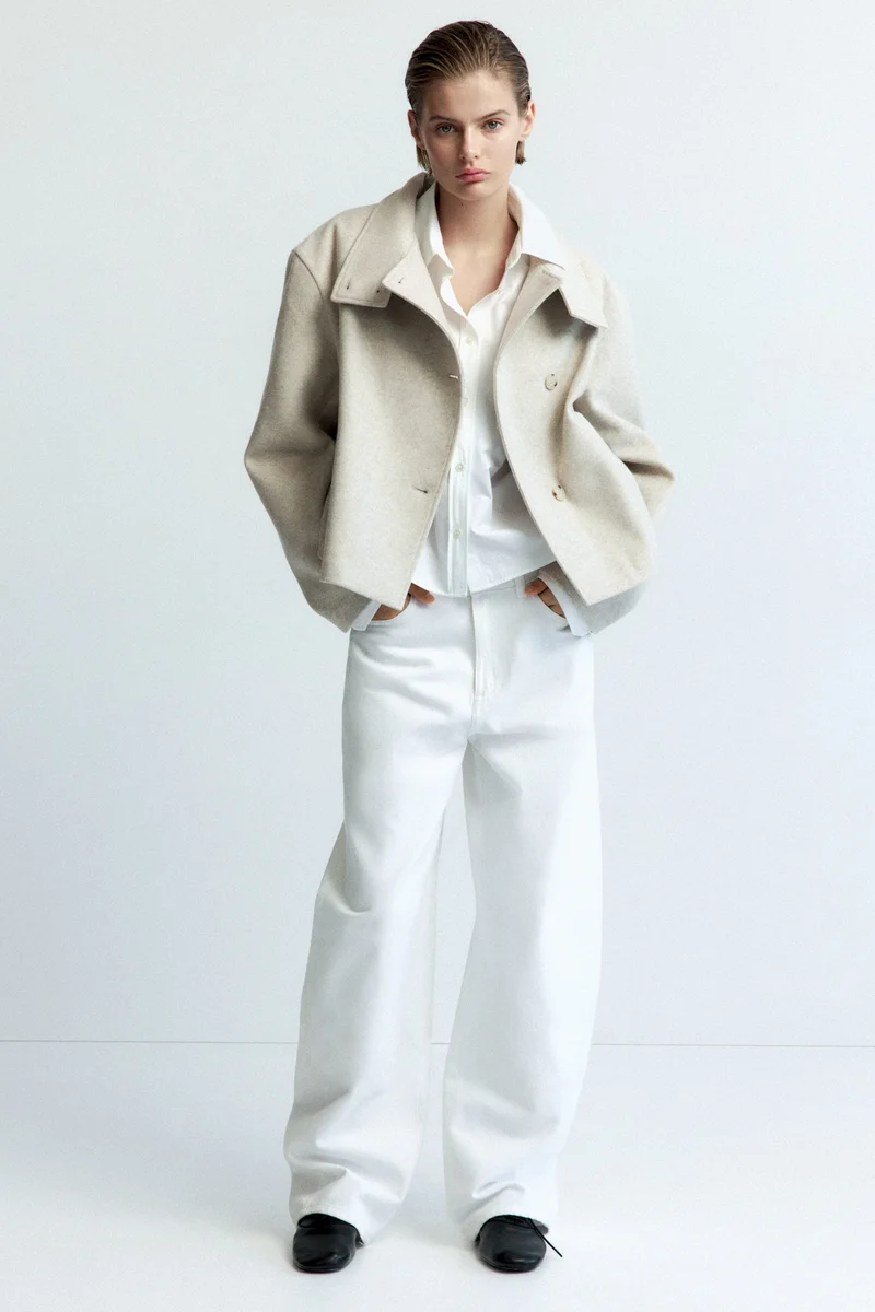H&M  Felted funnel-collar jacket for Women | Best Price UAE