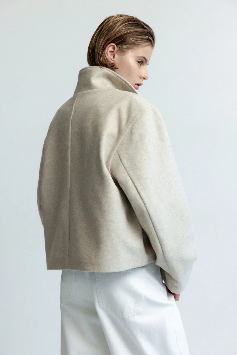 H&M  Felted funnel-collar jacket for Women | Best Price UAE