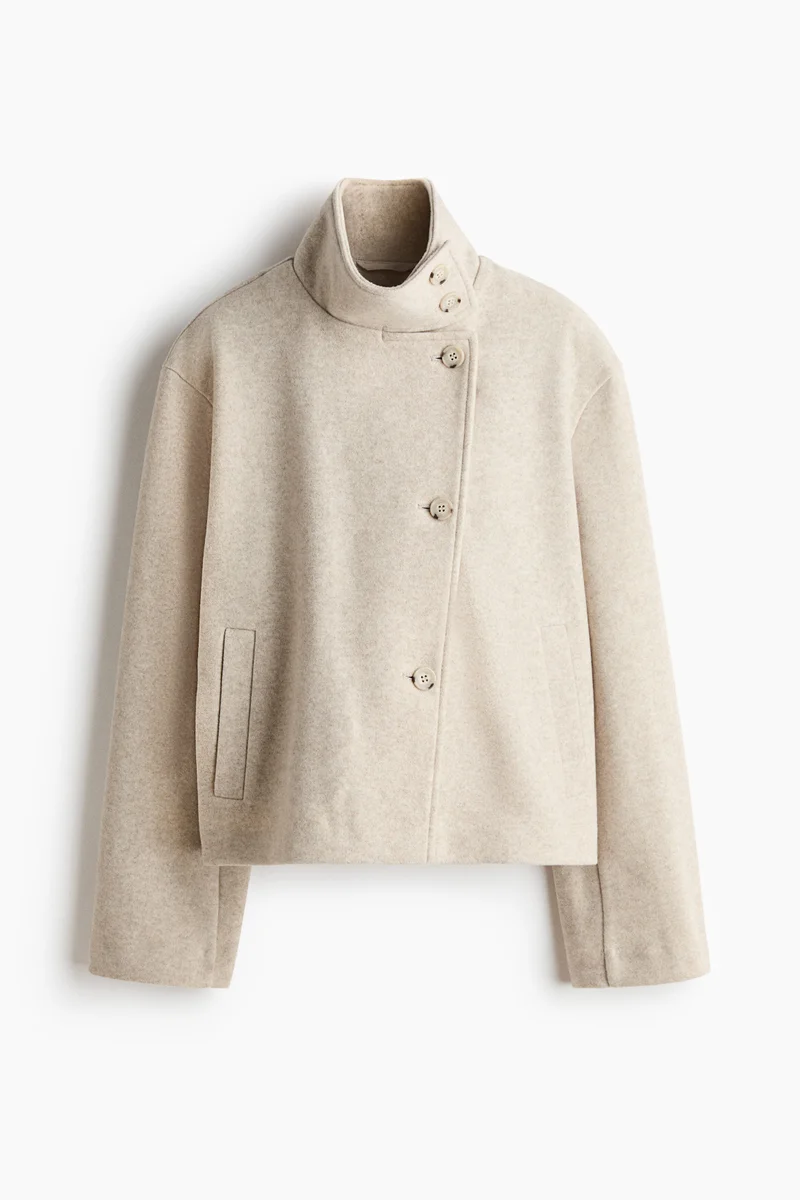 H&M  Felted funnel-collar jacket for Women | Best Price UAE