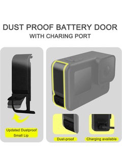 SJet Black Silicone Case for GoPro Hero 12/Hero 11/Hero 10/Hero 9 Black,Battery Side Cover&Screen Protectors&Lens Caps&Lanyard&Sticky Adhesive Pads Accessories Kit  - Image 4