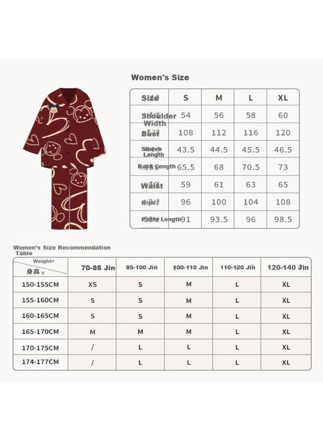 Bejirog Cartoon Red Wedding And New Year Home Wear Set For Couples, Spring And Autumn Cotton Men's And Women's Pajamas - Image 5