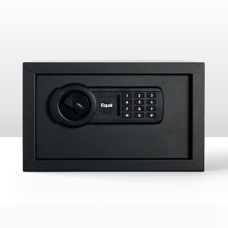 Equal خزنة SecureLite 12 لتر للاستخدام المنزلي خزنة إلكترونية اقتصادية مع إمكانية الوصول عبر رمز سري قابل للبرمجة ومفتاح طوارئ ميكانيكي ضمان محدود لمدة 3 سنوات 12 لتر أسود - Image 1