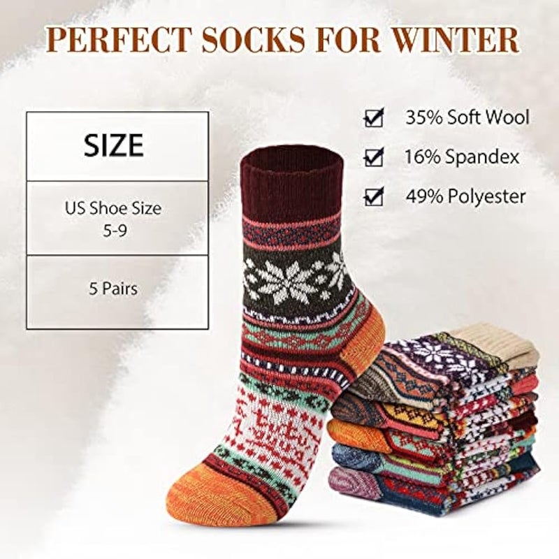 Loquat Wool Socks - Winter Warm Wool Socks for Women, Vintage Soft Cozy Socks, Thick Knit Boots Socks for Women Men - Image 5