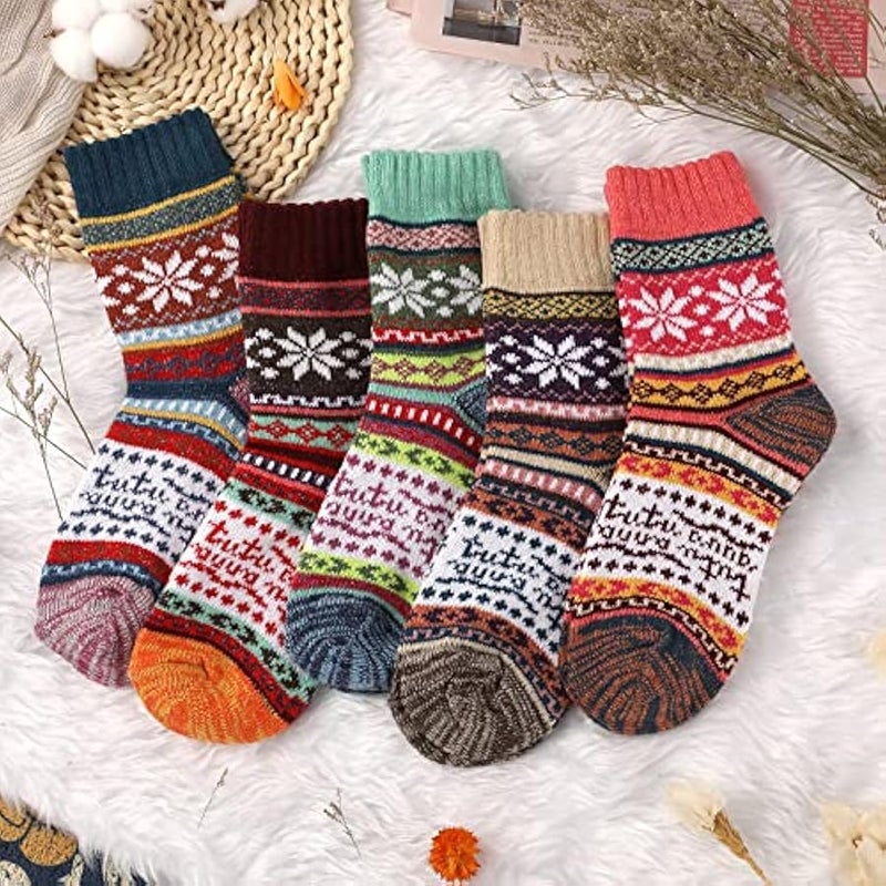Loquat Wool Socks - Winter Warm Wool Socks for Women, Vintage Soft Cozy Socks, Thick Knit Boots Socks for Women Men - Image 2
