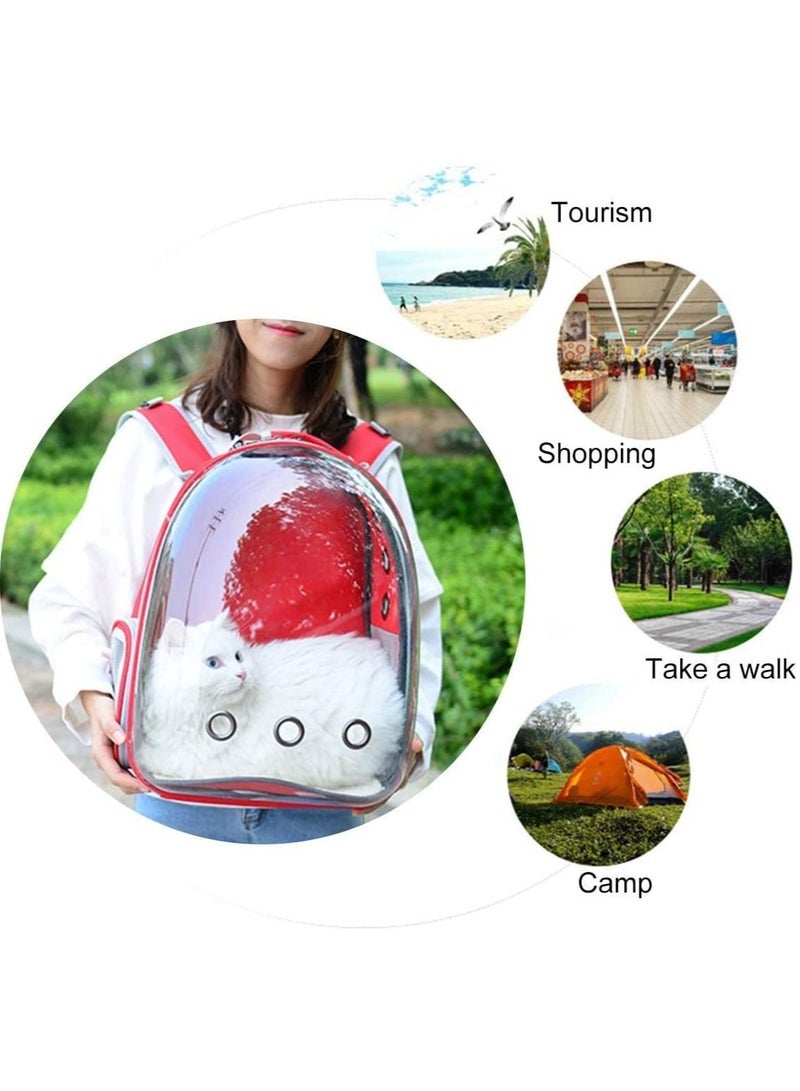 Generic Pet Carrier Backpack Bubble Backpack Carrier Cats and Puppies Airline Approved Designed for Travel Hiking Walking Outdoor Use Red Backpack - Image 3