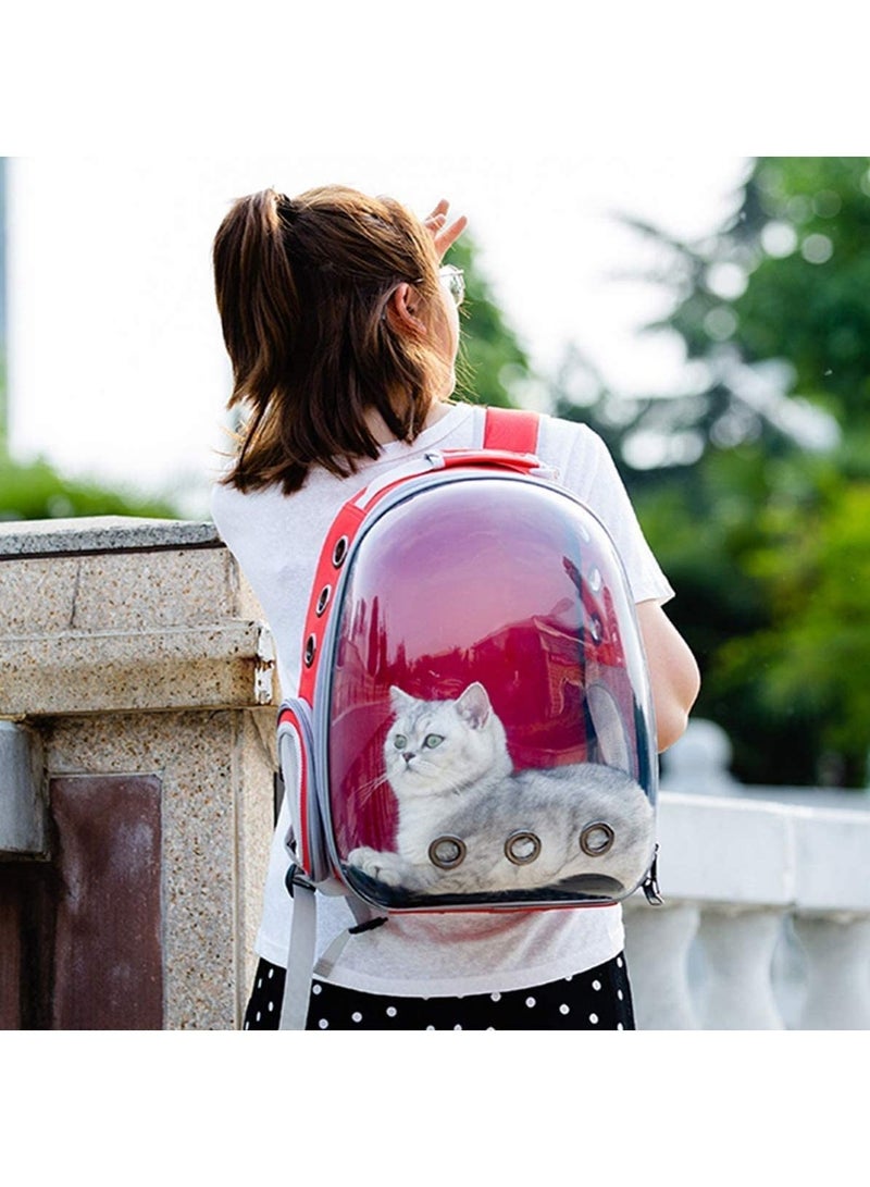 Generic Pet Carrier Backpack Bubble Backpack Carrier Cats and Puppies Airline Approved Designed for Travel Hiking Walking Outdoor Use Red Backpack - Image 2