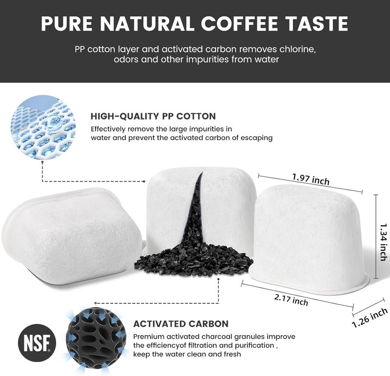 Possiave 12-Pack Charcoal Water Filters Compatible with Breville BWF100 Machines, Breville Espresso Machine Water Filter Replacement - Image 2