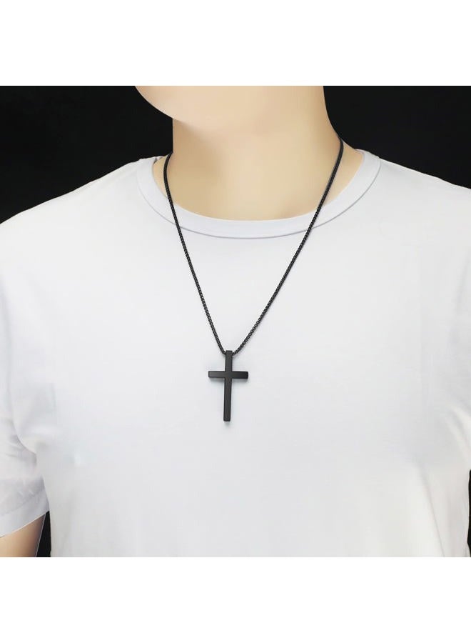ZRAY Cross Necklace for Men Inspirational Bible Verse Cross Pendant Stainless Steel Cross Chain 22+2inch Christian Jewelry Meaningful Religious Gift for Boys(B-19：26) - Image 5