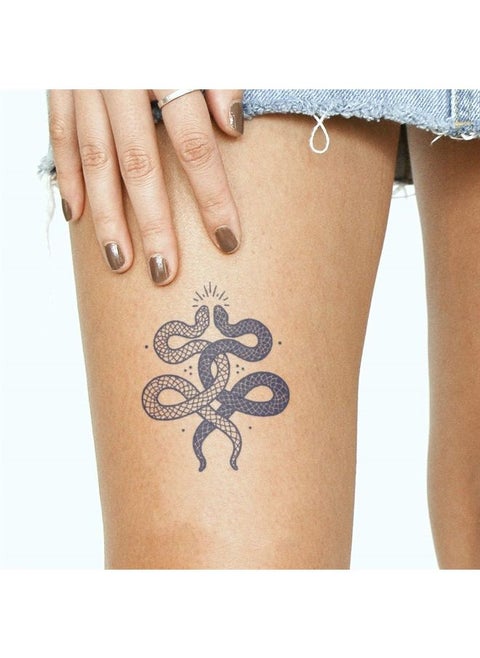 Inkbox Temporary Tattoos, Semi-Permanent Tattoo, One Premium Easy Long Lasting, Water-Resistant Temp Tattoo with For Now Ink - Lasts 1-2 Weeks, Snake Tattoo, 4 x 4 in, Slithers
