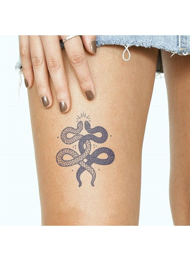 inkbox - Inkbox Temporary Tattoos, Semi-Permanent Tattoo, One Premium Easy Long Lasting, Water-Resistant Temp Tattoo with For Now Ink - Lasts 1-2 Weeks, Snake Tattoo, 4 x 4 in, Slithers - Image 1