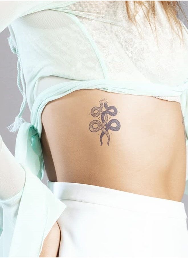 inkbox - Inkbox Temporary Tattoos, Semi-Permanent Tattoo, One Premium Easy Long Lasting, Water-Resistant Temp Tattoo with For Now Ink - Lasts 1-2 Weeks, Snake Tattoo, 4 x 4 in, Slithers - Image 1