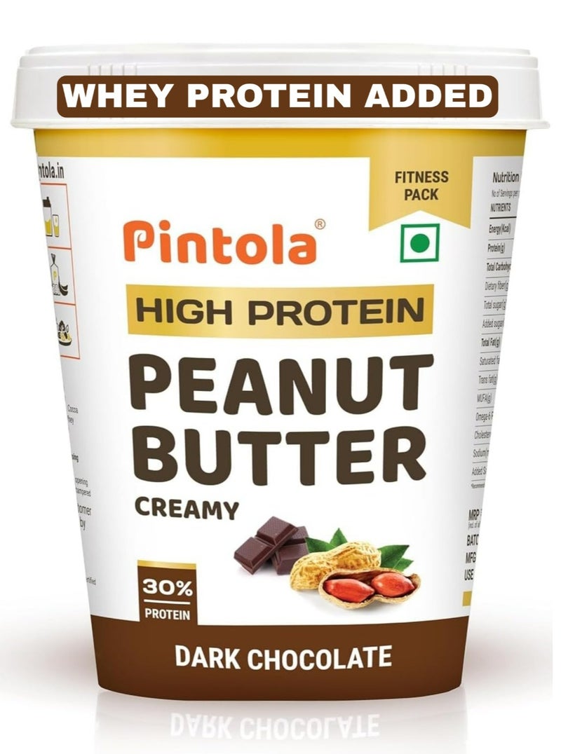 PINTOLA 30G Whey Protein Added Peanut Butter Dark Chocolate | 0% Trans Fat | Gluten Free | 510g Creamy - Image 1