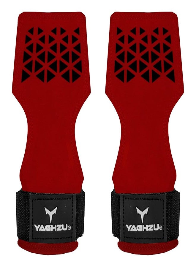 YAGHZU Weight Lifting Grips with Wrist Straps - Non Slip Lifting Straps for Weightlifting, Deadlifting, Powerlifting and Pull Ups, Padded Weight Lifting Gloves with Deadlift Straps for Women and Men - Image 1