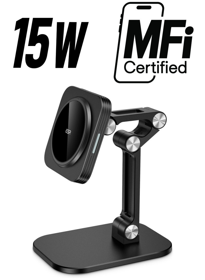 ESR - ESR 15 Watt Adjustable Table Stand Wireless Charger with Magnetic Circle Magsafe Supported Black Colour - Image 1