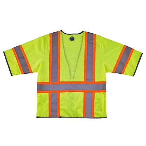 Ergodyne - 24169 Reflective Safety Vest, ANSI Class 3, Hi Vis Two Tone, 6 Easy Access Pockets, GloWear 8346Z,Lime, 4X-Large-5X-Large - Image 3