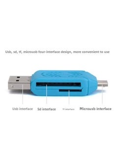Generic V8 Card Reader Mobile Phone Tablet Connection SD/TF Dual Reading USB 2-in -1 Card Reader-Interface Form:White  - Image 2