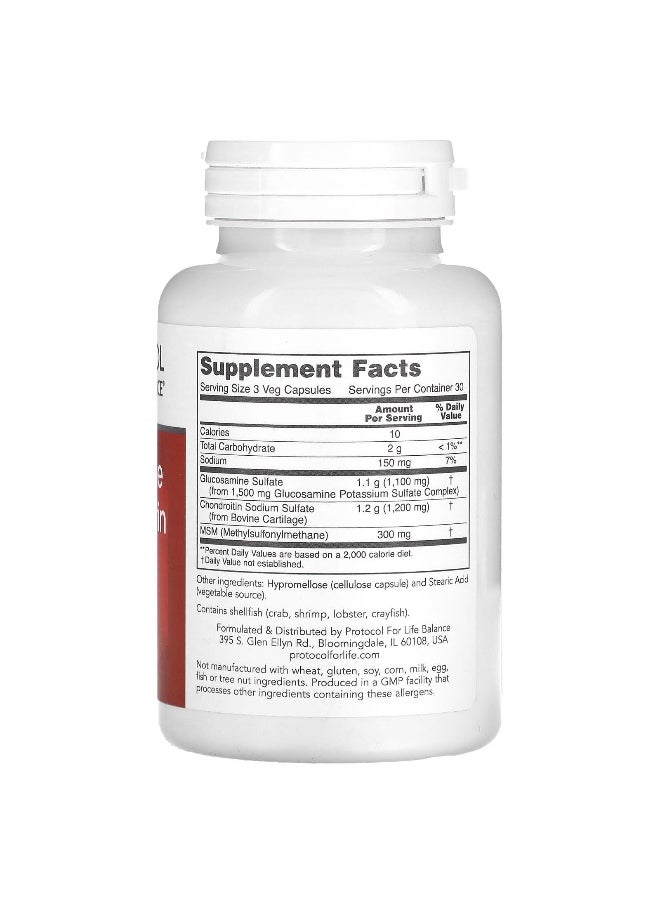 Protocol For Life Balance - Protocol for Life Balance, Glucosamine & Chondroitin with MSM, 90 Veg Capsules - Image 1
