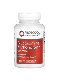 Protocol for Life Balance, Glucosamine & Chondroitin with MSM, 90 Veg Capsules