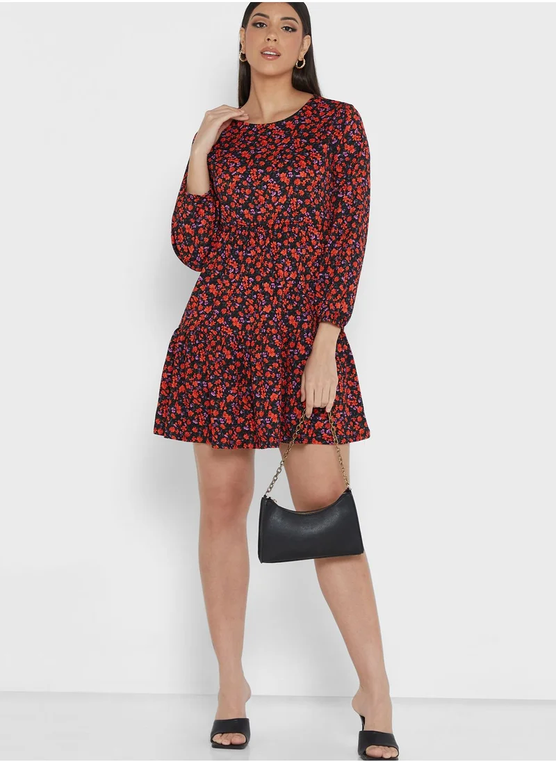 Jacqueline de Yong Crew Neck Printed Dress