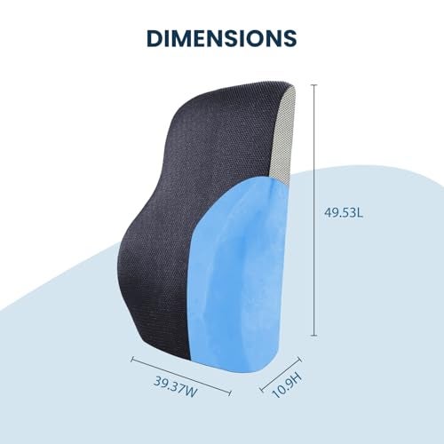 Sleepsia Back Support for Office Chair with 1 Year Warranty Lumbar Support Pillow for Office Chair, Car Seat, Memory Foam Gel Infused Body Positioner (Black/Grey) - Image 2