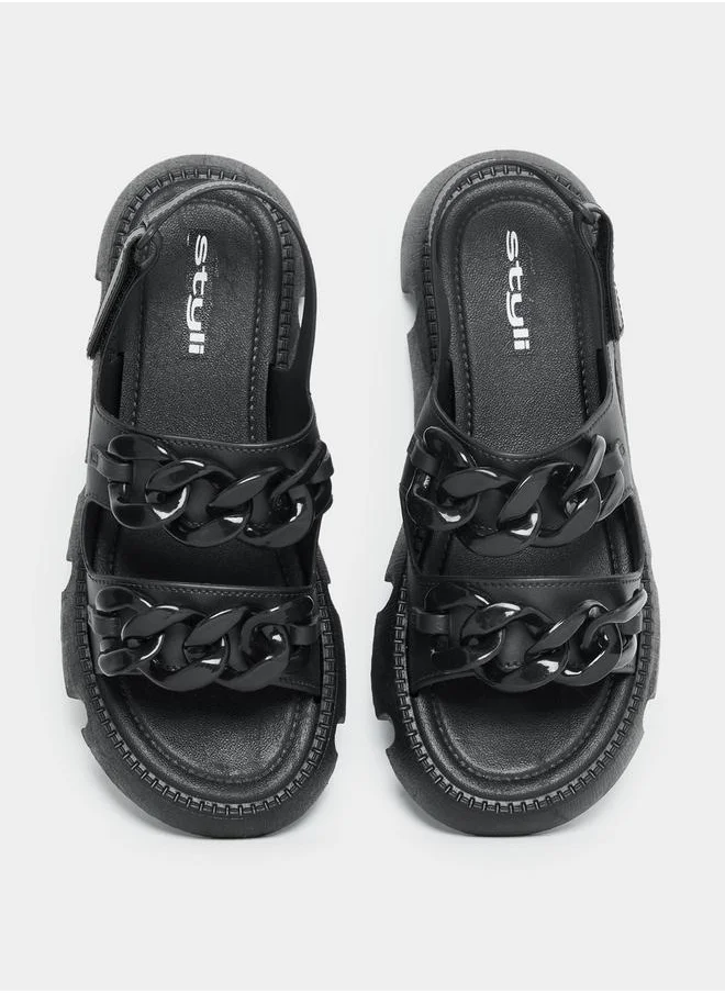 ستايلي Hook and Loop Fastener Buckle Back Strap Sandals