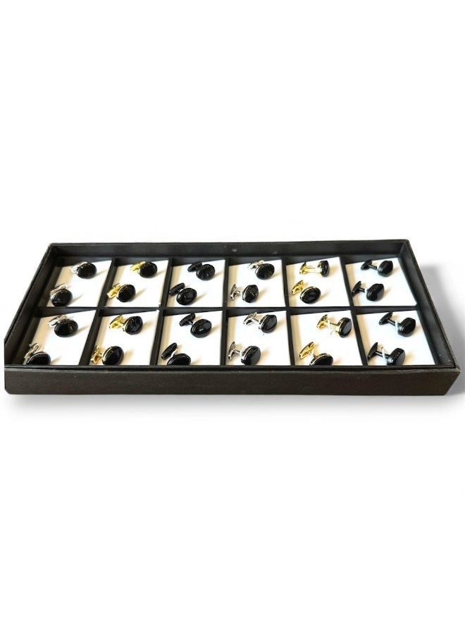 ركس طقم كبك رجالي فاخرة مجموعة متنوعة من الكف لينك بتصميم كلاسيكي و عصري مكونة من 12 زوج من الكبك 69855 - Image 2