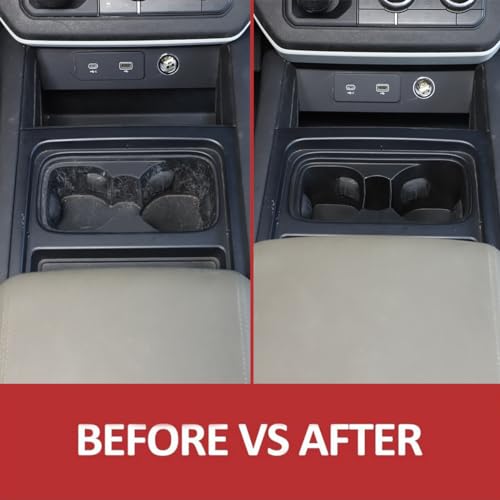 JONKOKO Black Center Console Cup Holder Compatible with Land Rover Defender 90 110 130 2020-2024 Car Cup Holder Expander Storage Box，Drink Cup Holder Organizer Accessories (for Defender 2020-2021) - Image 2