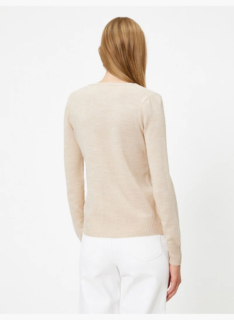 KOTON Button Detailed Long Sleeve Basic Cardigan