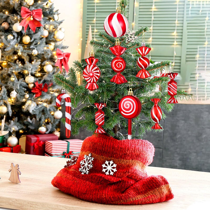 اوريهير 24 PCS عيد الميلاد حلوى قصب الزخرفة البلاستيكية النعناع حلوى قصب عيد الميلاد ديكورات عيد الميلاد شنقا مصاصة الزخارف مع حبل لعيد العطلة ديكور ديكور صورة كشك الصور - Image 5