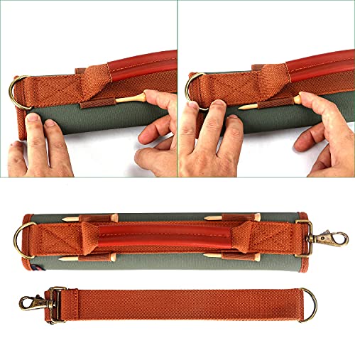 TOURBON Lightweight Canvas Golf Club Carrier Sleeves Bag with Shoulder Strap (Green) - Image 5