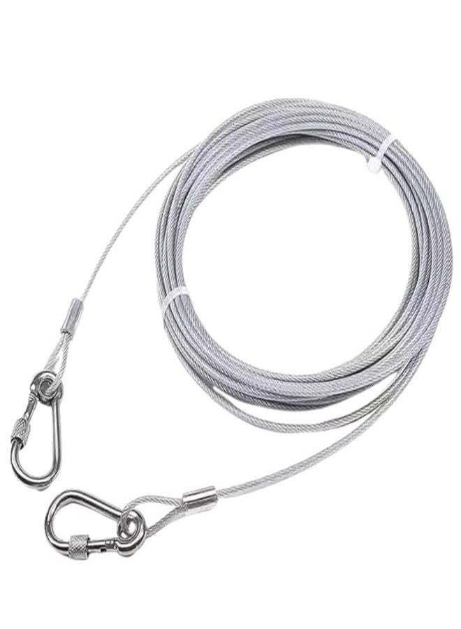 ALESSO Heavy-Duty Clothesline with Carabiner Hooks | Clothesline | Silver Colours | Strong Clothes Line for Balcony, Camping, Dorm (5 Meter) - Image 2