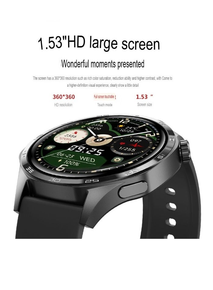 Watch 5 Pro Smartwatch, 1.53 Inch Large Screen GPS Positioning Smart Wrist Watch, Sleep Monitoring Fitness Tracker Watch With Built In Multi Point Optical Sensor, (1pc, Brown Leather) - Image 2