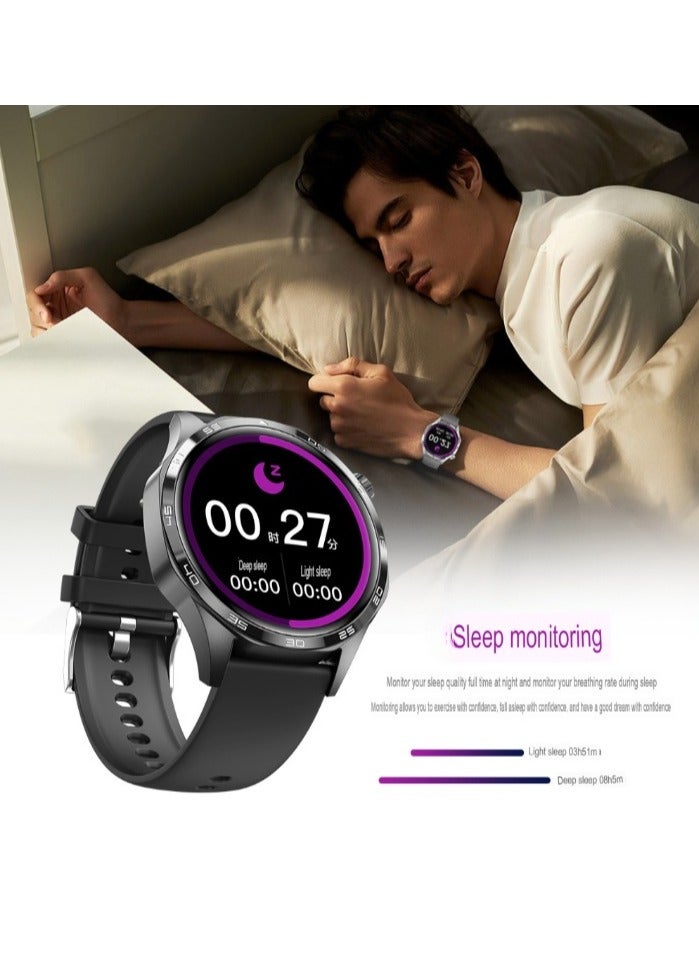 Watch 5 Pro Smartwatch, 1.53 Inch Large Screen GPS Positioning Smart Wrist Watch, Sleep Monitoring Fitness Tracker Watch With Built In Multi Point Optical Sensor, (1pc, Brown Leather) - Image 4