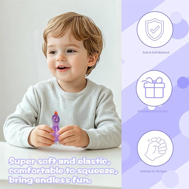 QITAI Duck Squishy Toy for Kids Ages 3 and Adults, Purple Malt-Sugar Style Stretchy Slow-Rebound Sensory Squeeze Toy for Stress Relief and Everyday Play - Image 3