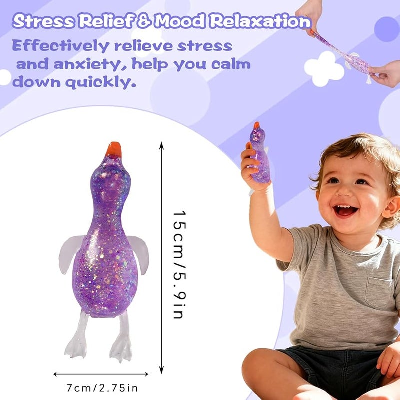 QITAI Duck Squishy Toy for Kids Ages 3 and Adults, Purple Malt-Sugar Style Stretchy Slow-Rebound Sensory Squeeze Toy for Stress Relief and Everyday Play - Image 2