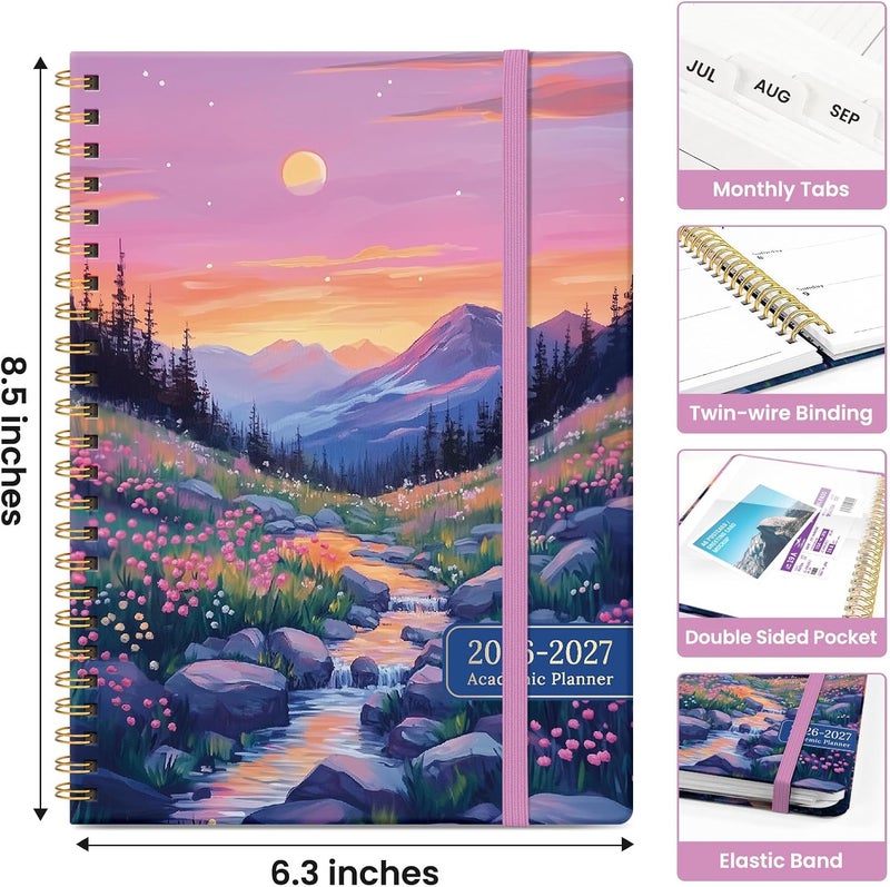 Taja Planner 2026-2027, Academic Year Weekly and Monthly Calender Planner, from Jul 2026 - Jun 2027, Spiral Bound School Planning Book, Perfect for Teacher, Student, Women & Men, A5 (6.3" x 8.5"), Alpine - Image 4