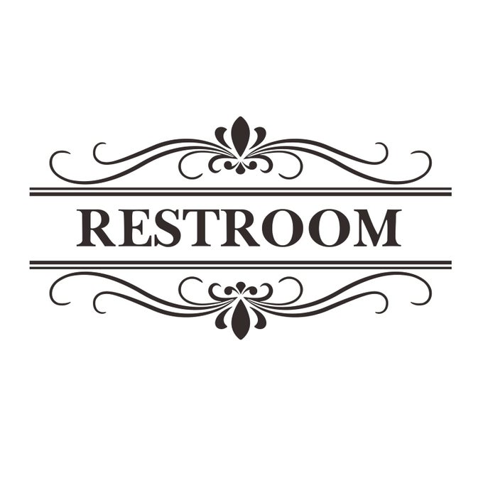 RESTROOM SIGN WALL DECAL VINYL STICKERS REMOVABLE CUTE ART DESIGN DIY STICKER MURAL FOR RESTROOM BATHROOM WASHROOM WC TOILET DOOR DECORATION