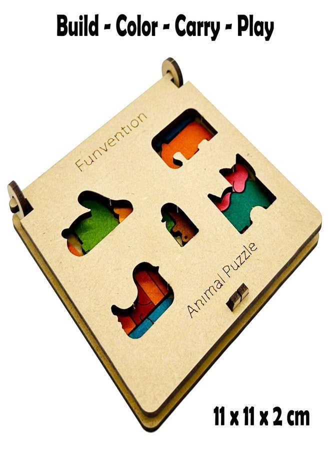 Funvention (Pack of 6) DIY Animal Puzzle Pocket Travel Game Birthday Return Gifts for Kids 4+ Years, Fun Learning Educational Board Game, Party Pack - Image 2