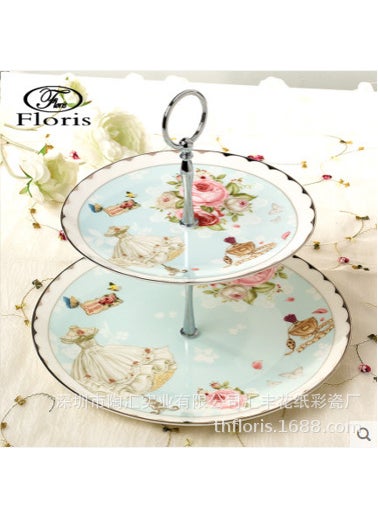 Generic - European-style Phnom Penh Bone China High-value Coffee Cup Set Nordic Household English Afternoon Tea Set WholesaleRomantic lace double-layer fruit plate Romantic lace double-layer fruit plate - Image 1