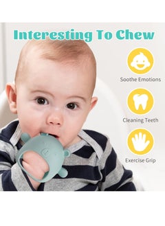 Gonice Little Bear Silicone Baby Mitten Teething Chew Toy for Babies 3-6 Months 6-12 Months, Anti-Drop Teether Glove BPA-Free for Girls and Boys Sucking Biting Needs Soothing Gums Pain Relief (Green)  - Image 3