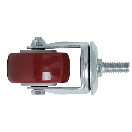 Finnhomy Swivel Caster Wheels 2 Inch Heavy Duty Threaded Stem Casters 1/2"-13 x 1 Set of 4 Premium Polyurethane Wheels PU Anti-wear Smooth Casters, Red - Image 4
