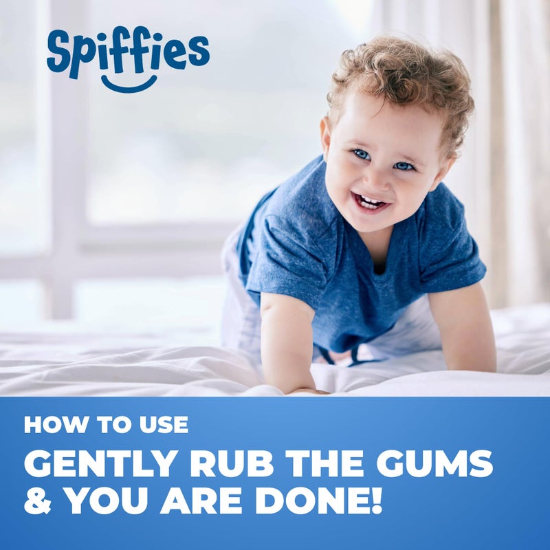 Spiffies Baby Teeth Wipes - Apple Flavor, Xylitol-Enriched Baby Gum Cleaner & Dental Wipes for Teething Relief and Teeth Cleaning - Safe for Infants & Toddlers, 20 Count (Pack of 3) - Image 4