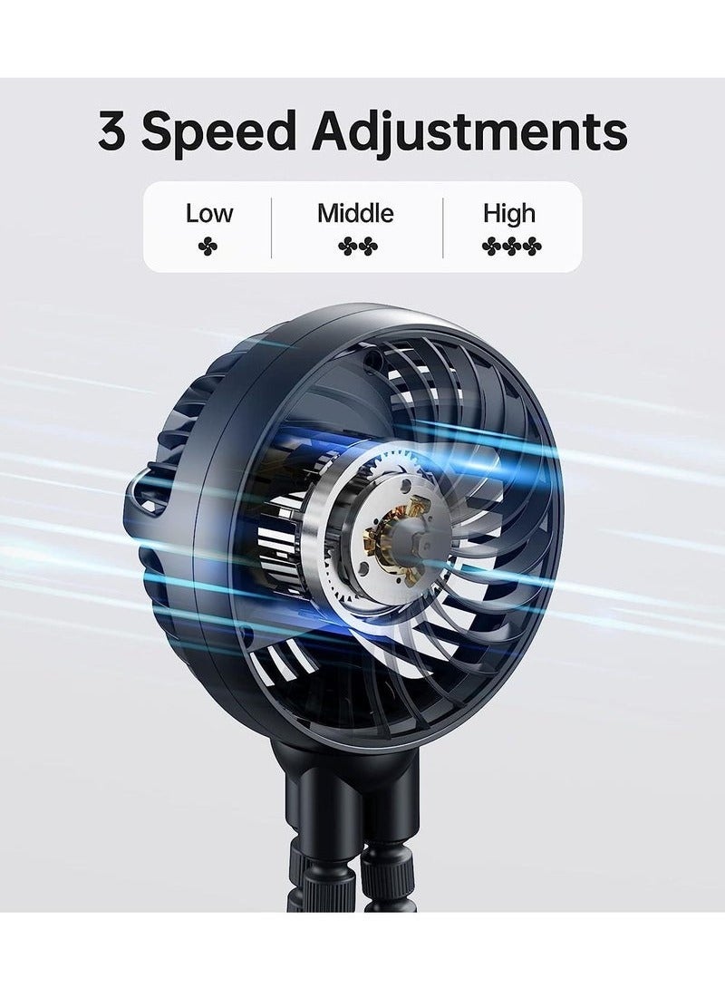 general Stroller Fan with Flexible Tripod Clip on, Mini Portable Fan USB Rechargeable Battery Operated, Small Personal Handheld Fan Cooling for Bed, Car Seat, Travel, Camping - Image 4