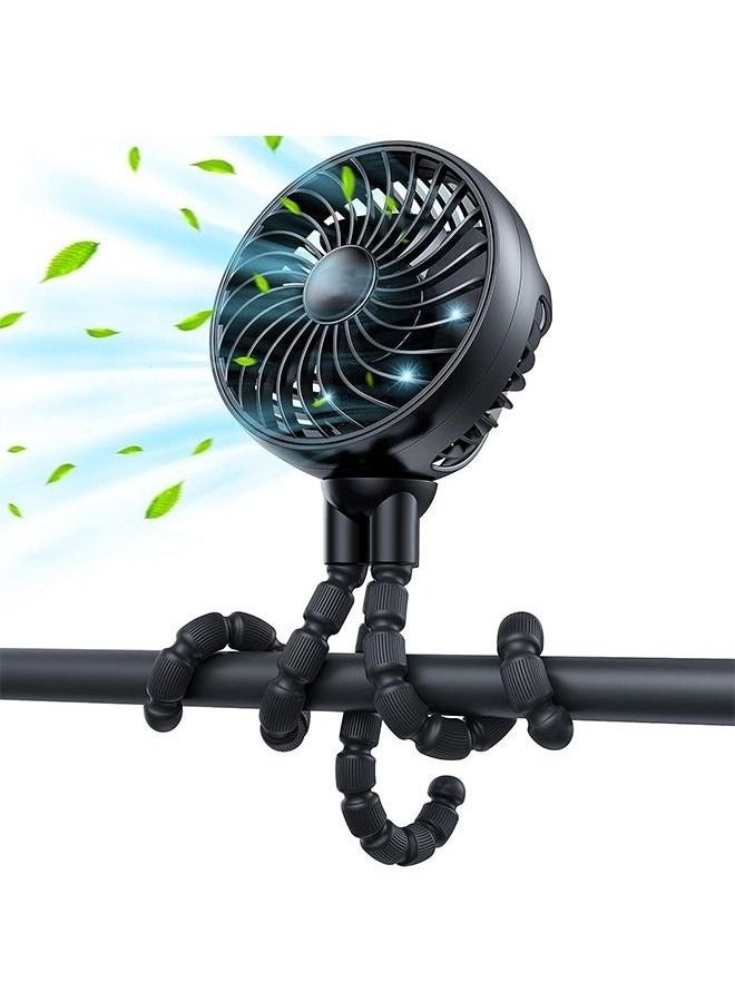 general Stroller Fan with Flexible Tripod Clip on, Mini Portable Fan USB Rechargeable Battery Operated, Small Personal Handheld Fan Cooling for Bed, Car Seat, Travel, Camping - Image 1