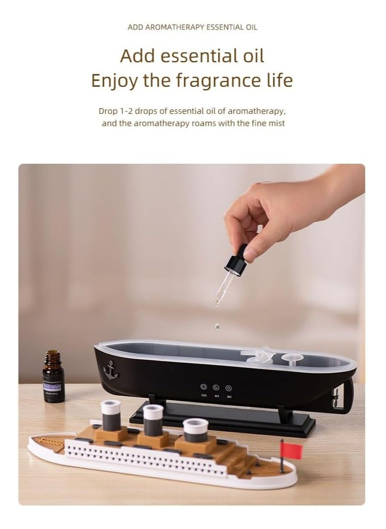TIGER Ship Shape 250ml Ultrasonic Oil Humidifier & Diffuser with Remote Control – Jellyfish-Inspired Design, Aroma Function & 10-Hour Operation for Home or Office  - Image 4
