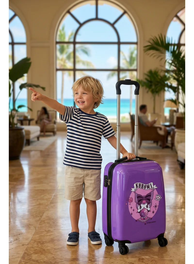 Sanrio  Sanrio Kuromi 16" Kids Hard Shell Trolley Luggage – Lavender ABS + PC UV Print Carry-On Suitcase with 360° Spinner Wheels for Women | Best Price UAE