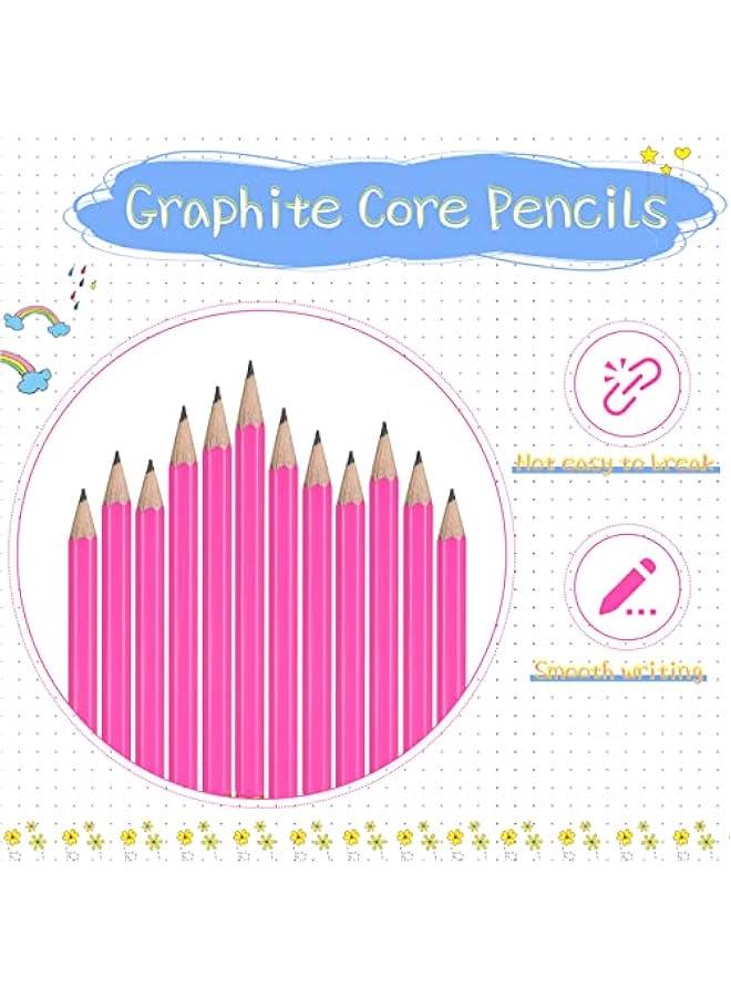 Arabest 48 Golf Pencils Mini Half Pencils Eraser Short Bulk Small Kids HB Wedding Bridal School Office Writing Drawing Pocket Red - Image 5