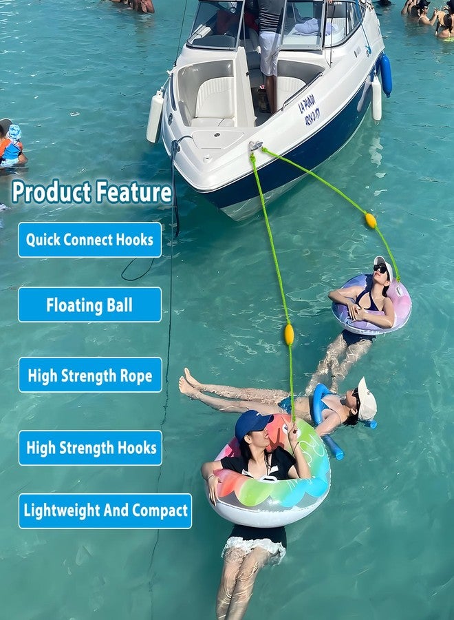 Botepon Floating Water Safety Rope with Clip – Quick Connect to River Tube, Kayak Dog Safety Vest &Floating Lily Pad, Kayak Tow Rope, 15FT, 1200LBS, Stainless Steel Clips - Image 2