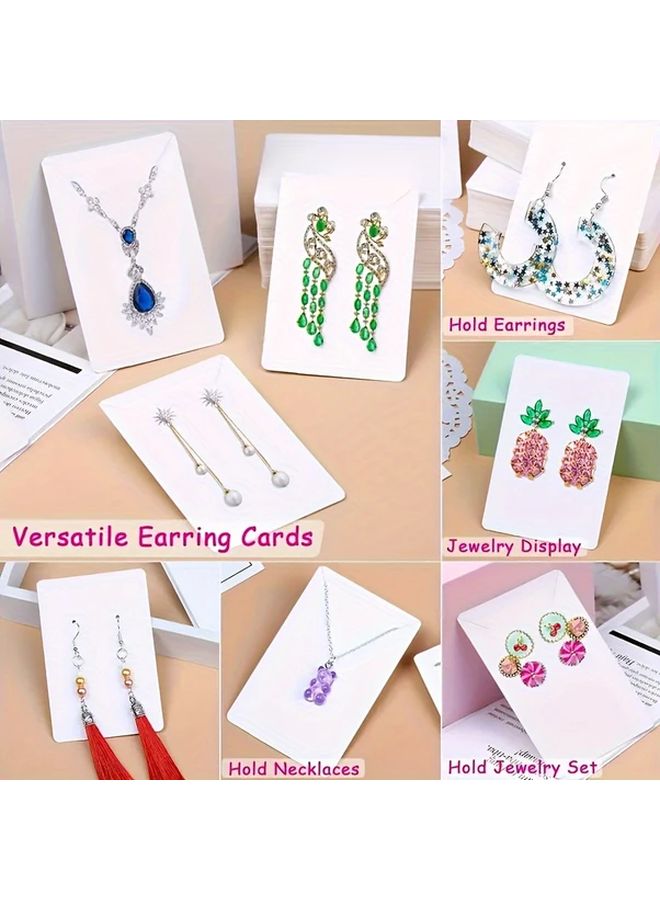 50pcs White Jewelry Display Cards With Clear Protective Sleeves Necklace Earring Organizer - Image 5