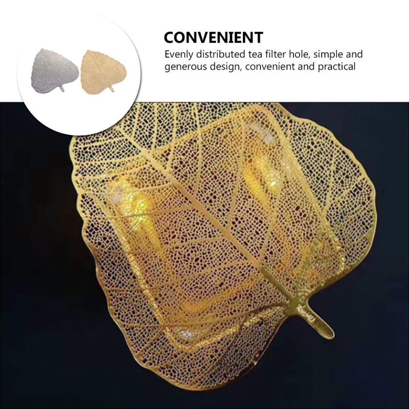 2Pcs Stainless Steel Tea Infuser Set With Fine Mesh And Bodhi Leaf Design - Image 4